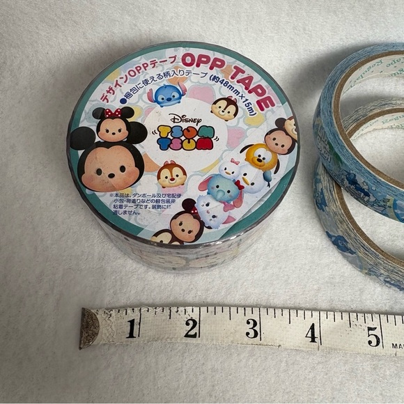Set of 3 STITCH Plastic Tape Rolls Tsum Tsum Wide Clear Tape Disney Japan - Picture 6 of 8